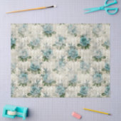 Sjofele Bloemige Aqua Serie Ontwerp 2 Tissuepapier (Craft)