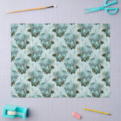 Sjofele Bloemige Aqua Serie Ontwerp 7 Tissuepapier (Craft)