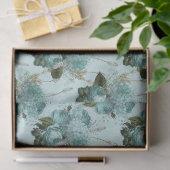 Sjofele Bloemige Aqua Serie Ontwerp 7 Tissuepapier (Geschenk)