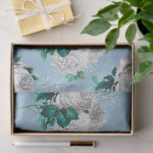 Sjofele bloemige blauwe serie ontwerp 1 tissuepapier (Geschenk)
