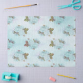 Sjofele Bloemige Turquoise Serie Ontwerp 10 Tissuepapier (Craft)