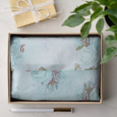 Sjofele Bloemige Turquoise Serie Ontwerp 10 Tissuepapier (Geschenk)