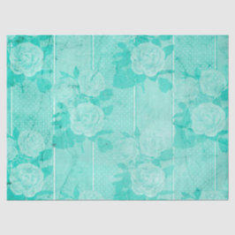 Sjofele Bloemige Turquoise Serie Ontwerp 1 Tissuepapier