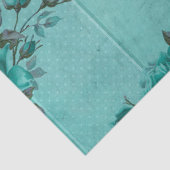 Sjofele Bloemige Turquoise Serie Ontwerp 2 Tissuepapier (Detail)