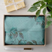 Sjofele Bloemige Turquoise Serie Ontwerp 2 Tissuepapier (Geschenk)
