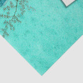 Sjofele Bloemige Turquoise Serie Ontwerp 3 Tissuepapier (Detail)