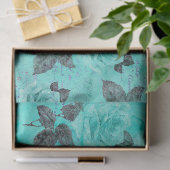 Sjofele Bloemige Turquoise Serie Ontwerp 4 Tissuepapier (Geschenk)