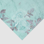 Sjofele Bloemige Turquoise Serie Ontwerp 5 Tissuepapier (Detail)