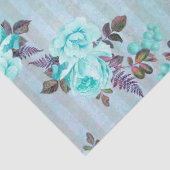 Sjofele Bloemige Turquoise Serie Ontwerp 6 Tissuepapier (Detail)