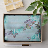 Sjofele Bloemige Turquoise Serie Ontwerp 6 Tissuepapier (Geschenk)