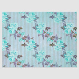 Sjofele Bloemige Turquoise Serie Ontwerp 6 Tissuepapier