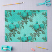 Sjofele Bloemige Turquoise Serie Ontwerp 7 Tissuepapier (Craft)
