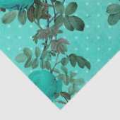 Sjofele Bloemige Turquoise Serie Ontwerp 7 Tissuepapier (Detail)