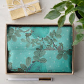 Sjofele Bloemige Turquoise Serie Ontwerp 7 Tissuepapier (Geschenk)