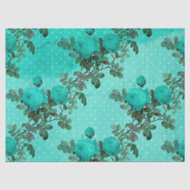 Sjofele Bloemige Turquoise Serie Ontwerp 7 Tissuepapier