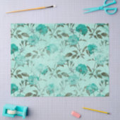 Sjofele Bloemige Turquoise Serie Ontwerp 8 Tissuepapier (Craft)
