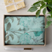 Sjofele Bloemige Turquoise Serie Ontwerp 8 Tissuepapier (Geschenk)