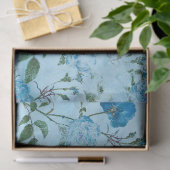 Sjofele bloemserie blauw ontwerp 4 tissuepapier (Geschenk)