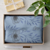Sjofele Bloemserie Blauwe Serie Ontwerp 3 Tissuepapier (Geschenk)
