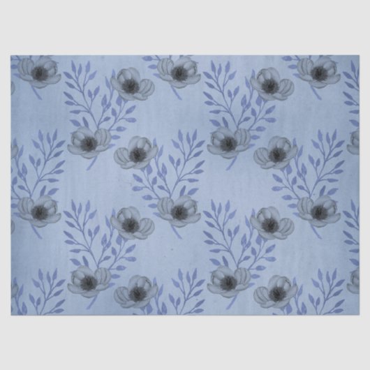 Sjofele Bloemserie Blauwe Serie Ontwerp 3 Tissuepapier (Voorkant)