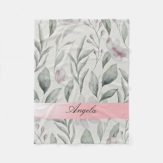 Sjofele Blos Bloemen Fleece Deken (Voorkant)