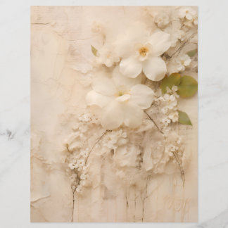 Sjofele Chic Beige Kanten Bloemen Scrapbook Papier