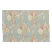 Sjofele Chic Blauw Wit en Geel Bloemmotief Kussensloop (Achterkant-Rechts)