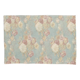 Sjofele Chic Blauw Wit en Geel Bloemmotief Kussensloop