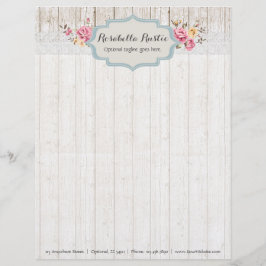 Sjofele Chic Bloemige Landelijke Hout & Vintage Ka Briefhoofd Sjabloon