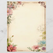 Sjofele Chic Bloemige Scrapbook Briefpapier (Achterkant)