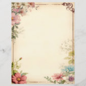 Sjofele Chic Bloemige Scrapbook Briefpapier (Voorkant)