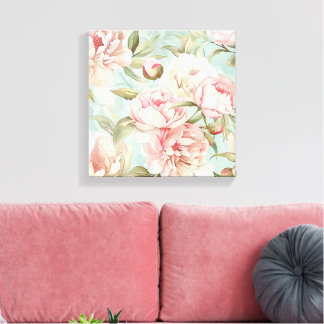 Sjofele chic bloemrozen cottage core canvas afdruk