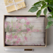 Sjofele Chic Bloemrozen Op Hout Gepersonaliseerde Tissuepapier (Geschenk)
