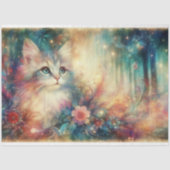 Sjofele Chic Kat Tussen Veldbloemen Decoupage Tissuepapier (Voorkant)