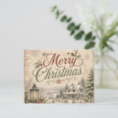 sjofele chic kerst ansichtkaart feestdagenkaart (Staand voorkant)