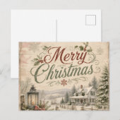 sjofele chic kerst ansichtkaart feestdagenkaart (Voorkant / Achterkant)