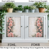 Sjofele Chic Klimmende Roze Rozen FD8L Decoupage Tissuepapier