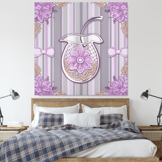 Sjofele Chic Lavendelbloem in Glas Canvas Afdruk (Insitu (Slaapkamer))
