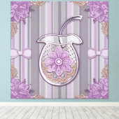 Sjofele Chic Lavendelbloem in Glas Canvas Afdruk (Insitu (Houten vloer))