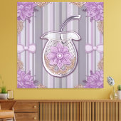Sjofele Chic Lavendelbloem in Glas Canvas Afdruk (Insitu (Woonkamer))