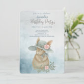 Sjofele Chic Lente Konijn Verjaardag Kaart (Staand voorkant)