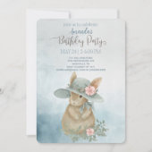 Sjofele Chic Lente Konijn Verjaardag Kaart (Voorkant)