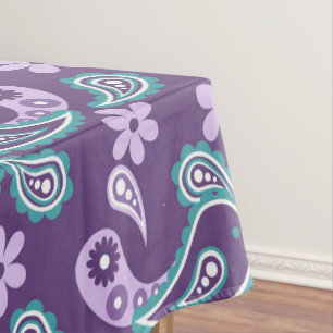 Sjofele Chic Paarse en blauwe Paisley Patroon Tafelkleed
