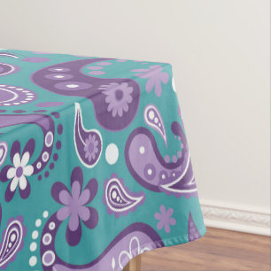 Sjofele Chic Paarse en blauwe Paisley-patroon Tafelkleed