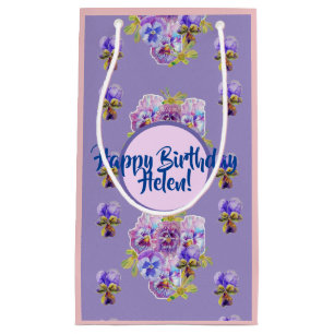 Sjofele Chic Paarse Viooltjes Bloemen Cadeaubag Klein Cadeauzakje