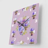 Sjofele Chic Paarse Viooltjes Viooltje Bloemstuk K Vierkante Klok (Hoek)