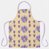 Sjofele Chic Pastel Gele Viooltje Bloemige Schort (Voorkant)