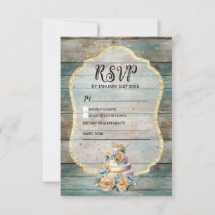 Sjofele chic pastel houten RSVP kaart