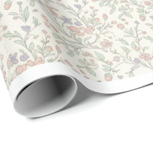 Sjofele Chic Pastelkleurig Bloemmotief Naadloos In Cadeaupapier