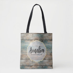 Sjofele Chic Pastelkleurige Houten Bruidsmeisjesna Tote Bag